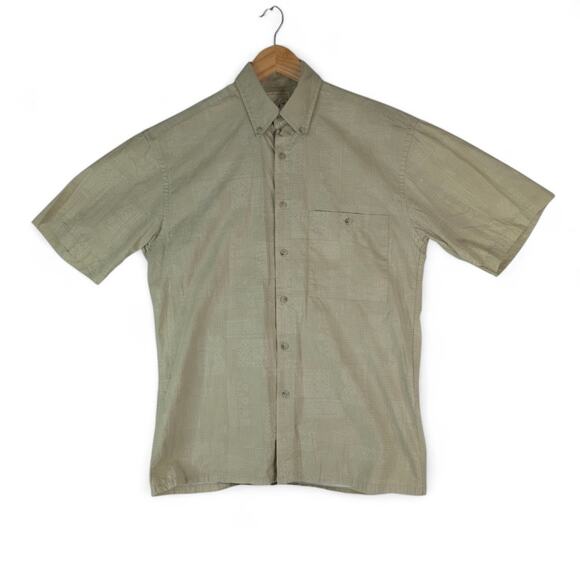 Saddlebred Shirt Mens Small Button Down Short Sleeve Cotton Floral Aztec Print - Picture 1 of 9